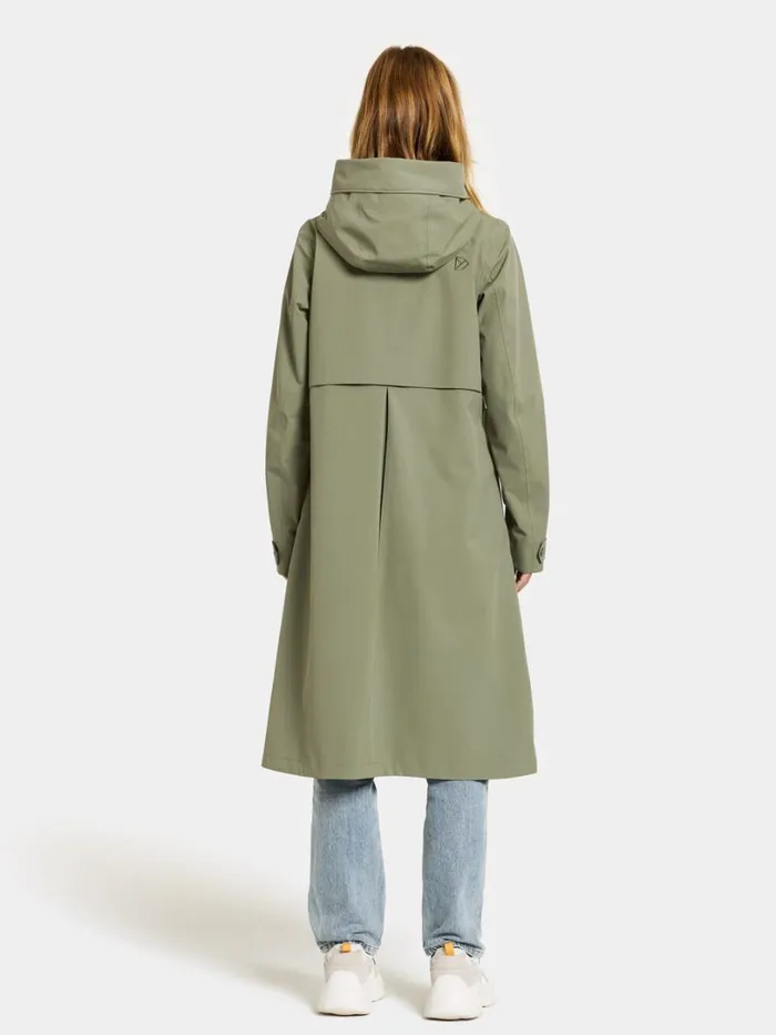 Sonja Parka Long Dusty Olive Women Didriksons Spring Jackets