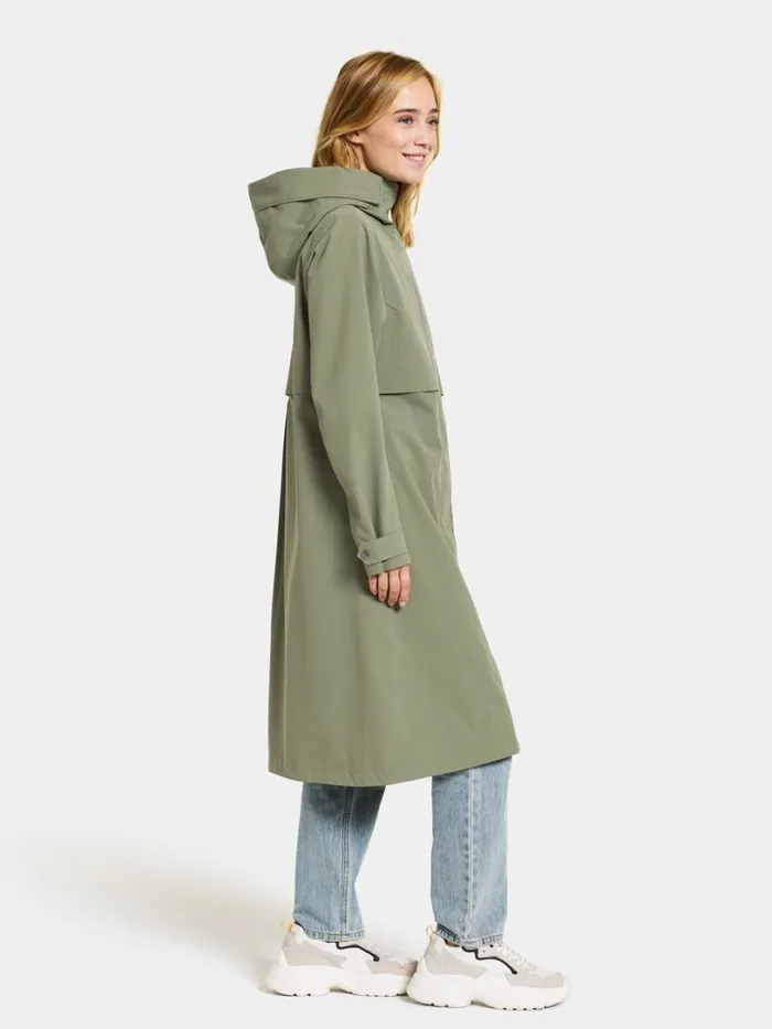 Sonja Parka Long Dusty Olive Women Didriksons Spring Jackets