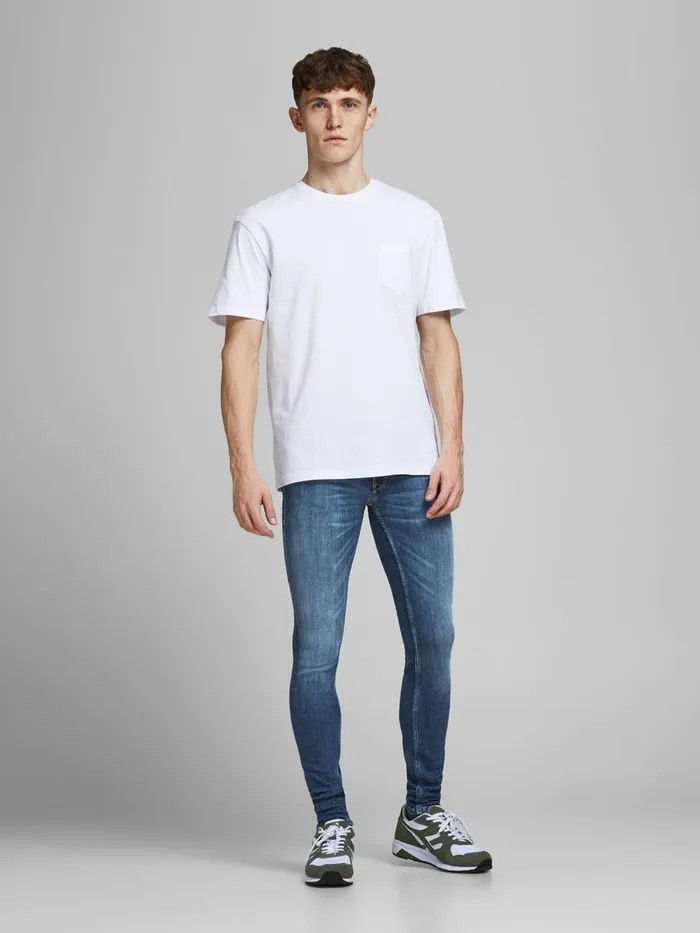 Spray On Jeans JACK and JONES Mens TOM ORIGINAL CJ 930 SKINNY FIT JEANS Blue Blue Denim