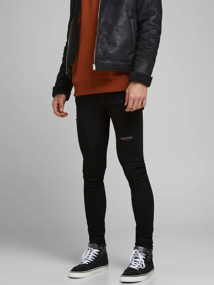 Spray On Jeans JACK and JONES Mens TOM ORIGINAL NA 042 SKINNY FIT JEANS Black Black Denim Spray On Jeans JACK and JONES Mens TOM ORIGINAL NA 042 SKINNY FIT JEANS Black Black Denim