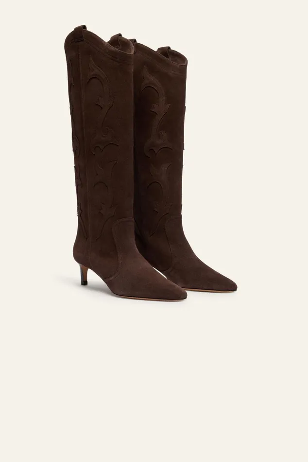 Square Toe Boots Cimelia Brown Women Baandsh Shoes