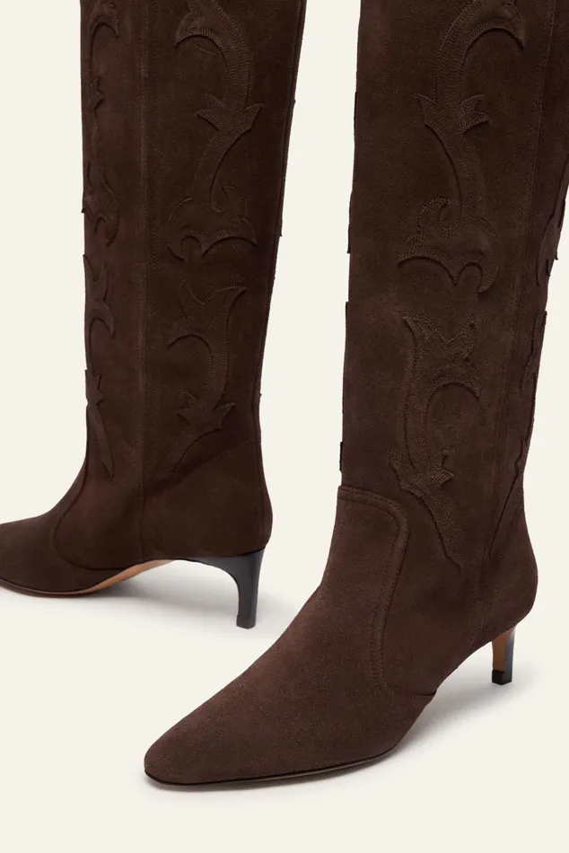Square Toe Boots Cimelia Brown Women Baandsh Shoes