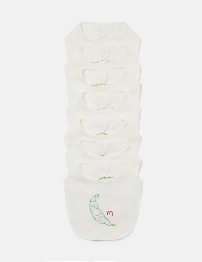 Stella McCartney Baby Boys Kids 7 Pack Of Farmyard Printed Bibs White