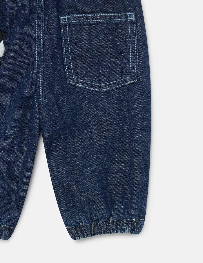 Stella McCartney Baby Boys Kids Sun Printed Denim Joggers Blue Stella McCartney Baby Boys Kids Sun Printed Denim Joggers Blue