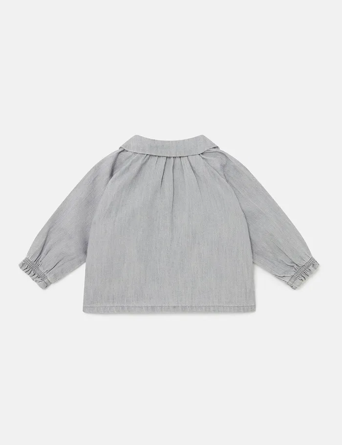 Stella McCartney Baby Girls Kids Horseshoe Appliqu Blouse Grey Stella McCartney Baby Girls Kids Horseshoe Appliqu Blouse Grey