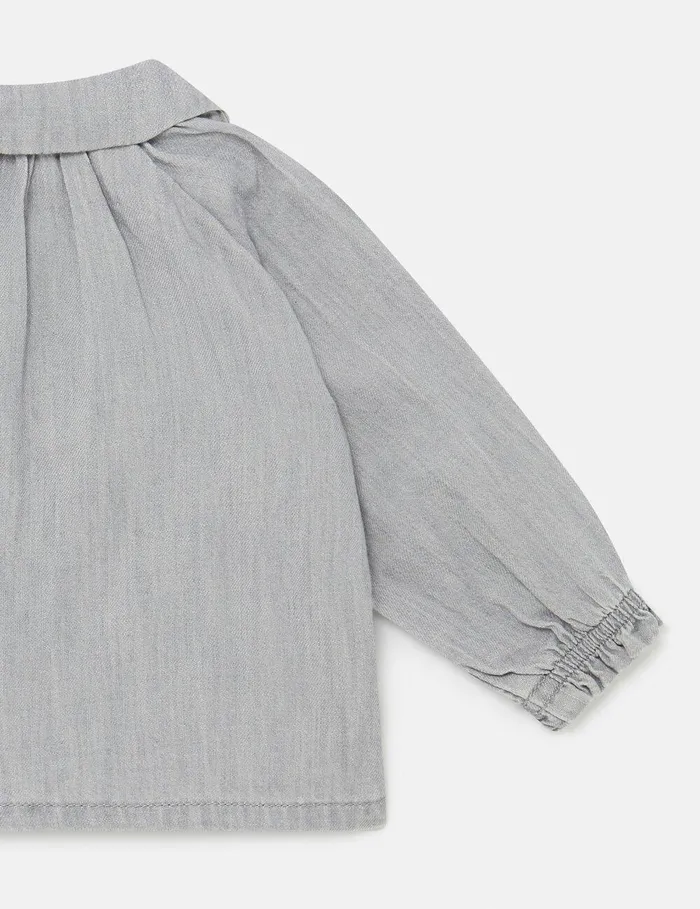 Stella McCartney Baby Girls Kids Horseshoe Appliqu Blouse Grey Stella McCartney Baby Girls Kids Horseshoe Appliqu Blouse Grey