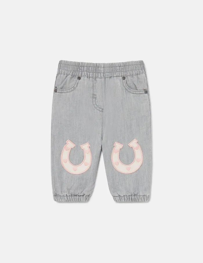 Stella McCartney Baby Girls Kids Horseshoe Appliqu Pants Grey