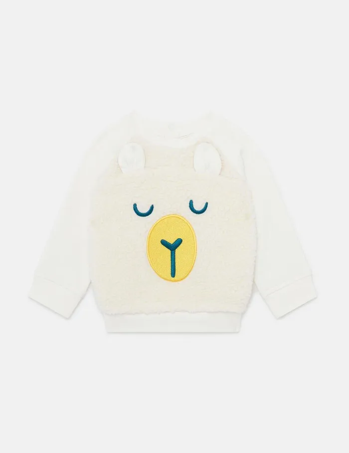 Stella McCartney Baby Girls Kids Sheep Appliqu Roundneck Sweatshirt White
