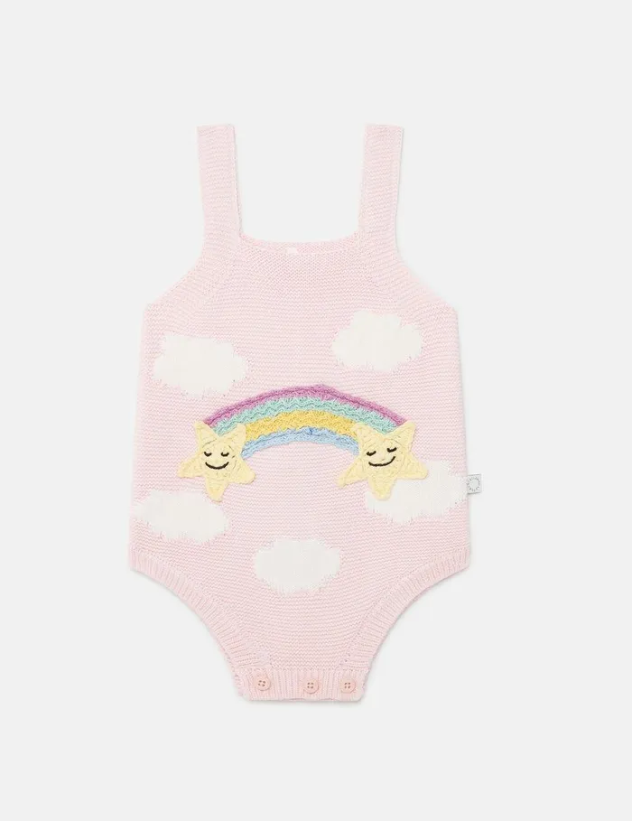 Stella McCartney Baby Girls Kids Star Embroidered Romper Pink