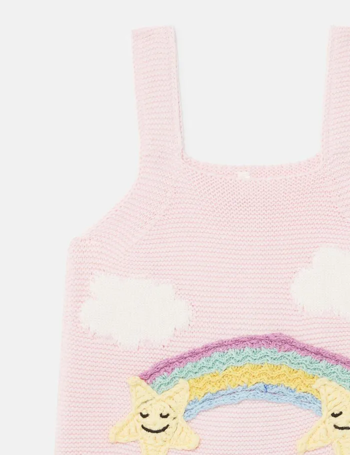 Stella McCartney Baby Girls Kids Star Embroidered Romper Pink Stella McCartney Baby Girls Kids Star Embroidered Romper Pink