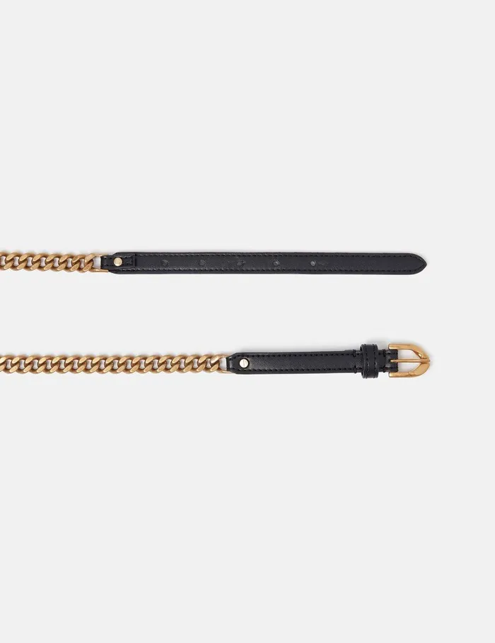 Stella McCartney Belts Women Falabella Buckled Belt Pitch Black Stella McCartney Belts Women Falabella Buckled Belt Pitch Black