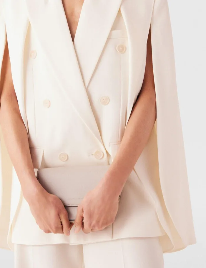 Stella McCartney Coats And Jackets Women Double Breasted CapeSleeve Wool Blazer Cream White Stella McCartney Coats And Jackets Women Double Breasted CapeSleeve Wool Blazer Cream White