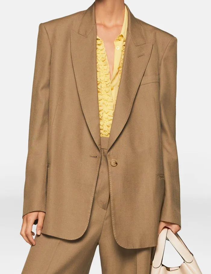 Stella McCartney Coats And Jackets Women SingleBreasted Blazer Olive Beige Stella McCartney Coats And Jackets Women SingleBreasted Blazer Olive Beige