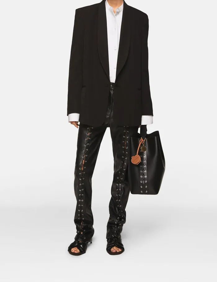 Stella McCartney Coats And Jackets Women Wool Blazer With Shawl Lapels Midnight Black Stella McCartney Coats And Jackets Women Wool Blazer With Shawl Lapels Midnight Black