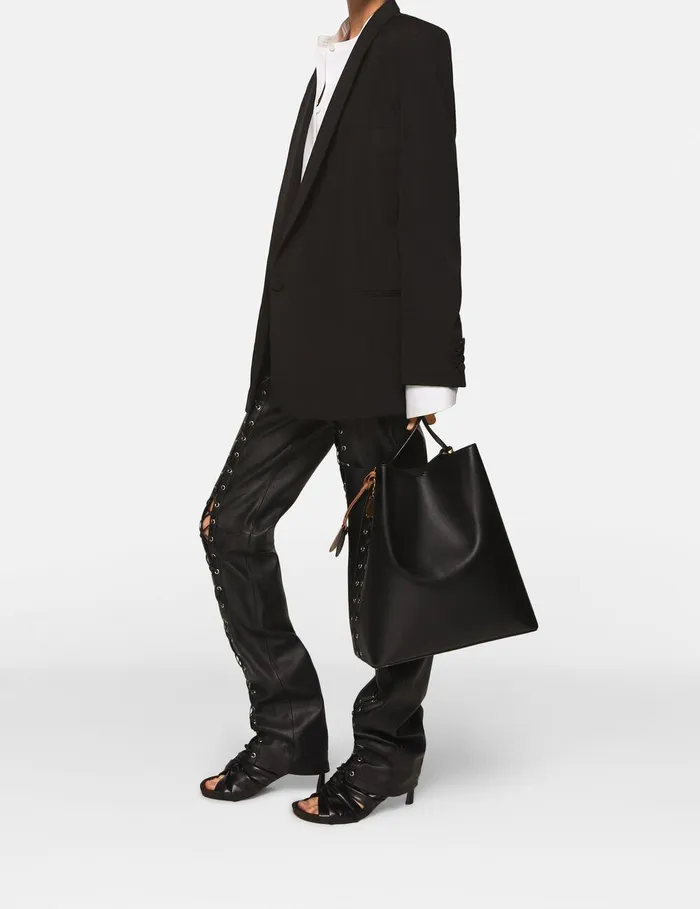 Stella McCartney Coats And Jackets Women Wool Blazer With Shawl Lapels Midnight Black Stella McCartney Coats And Jackets Women Wool Blazer With Shawl Lapels Midnight Black