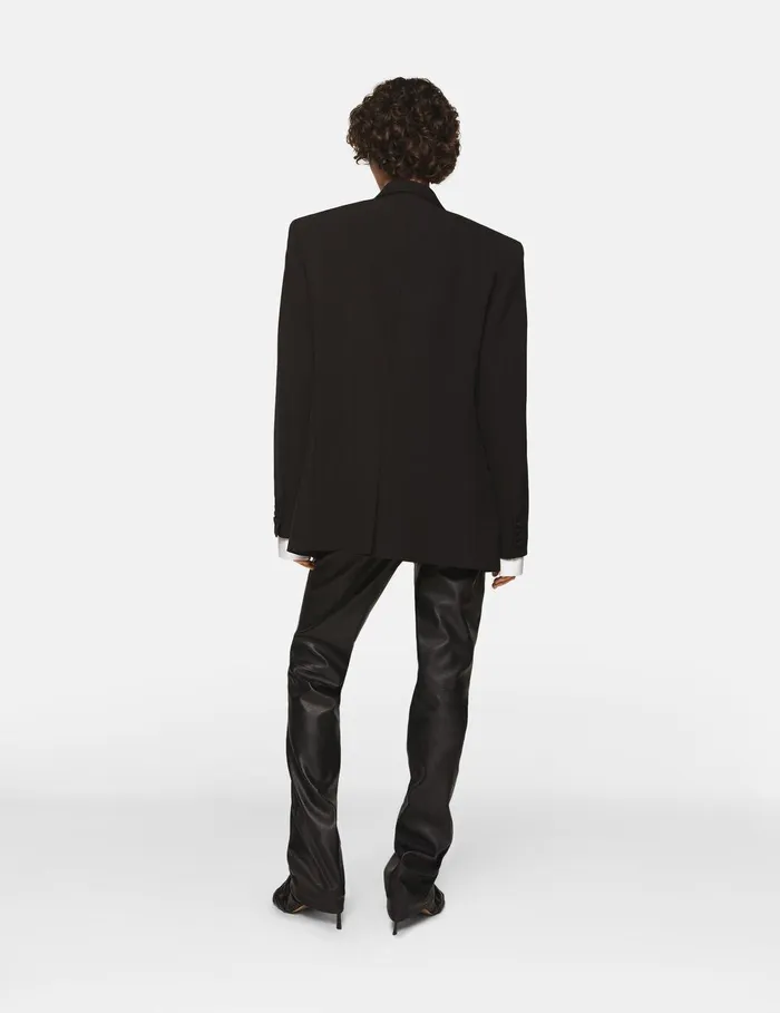 Stella McCartney Coats And Jackets Women Wool Blazer With Shawl Lapels Midnight Black Stella McCartney Coats And Jackets Women Wool Blazer With Shawl Lapels Midnight Black