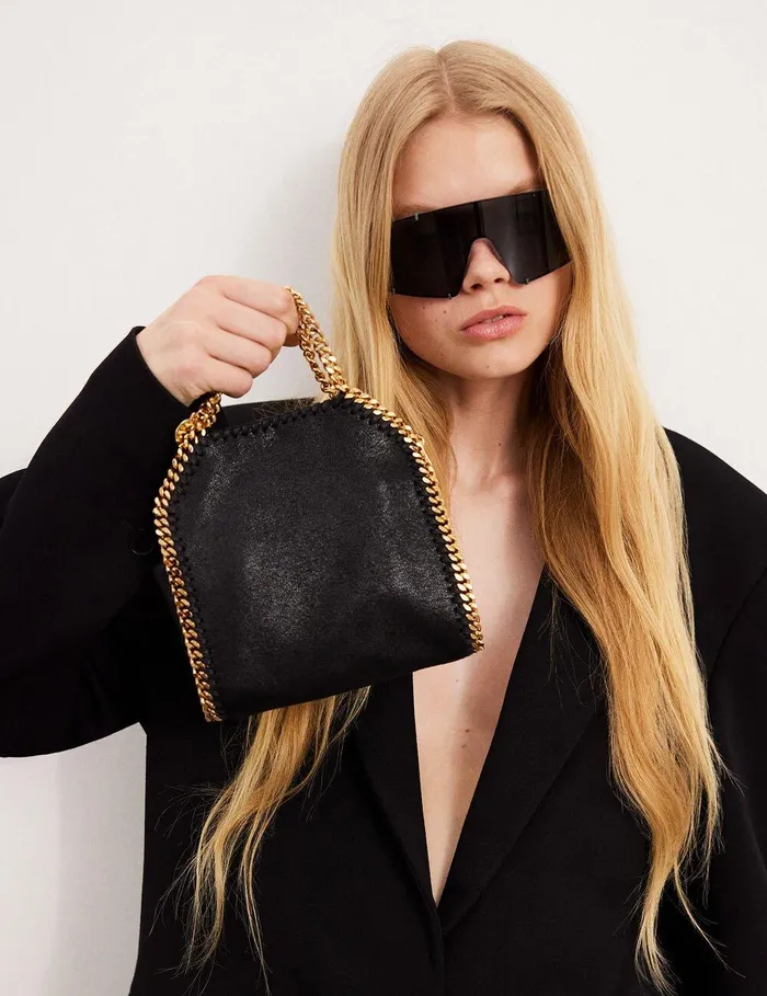 Stella McCartney Crossbody Bags Women Falabella Tiny Tote Bag Black Stella McCartney Crossbody Bags Women Falabella Tiny Tote Bag Black