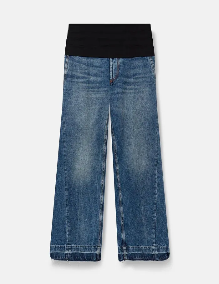 Stella McCartney Denim Women TuxedoInspired Denim Jeans Vintage Wash Denim