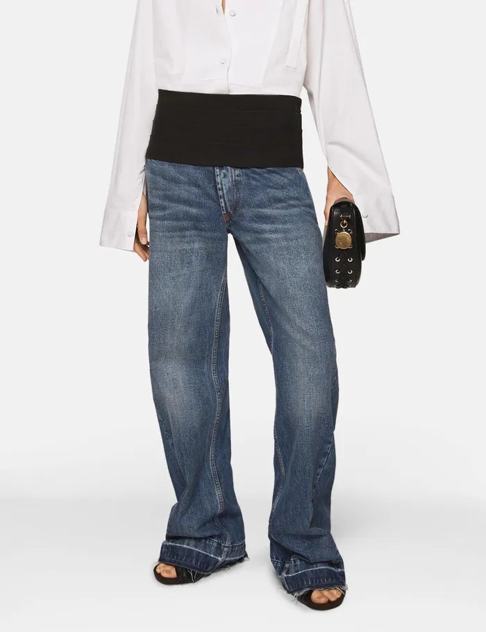Stella McCartney Denim Women TuxedoInspired Denim Jeans Vintage Wash Denim Stella McCartney Denim Women TuxedoInspired Denim Jeans Vintage Wash Denim
