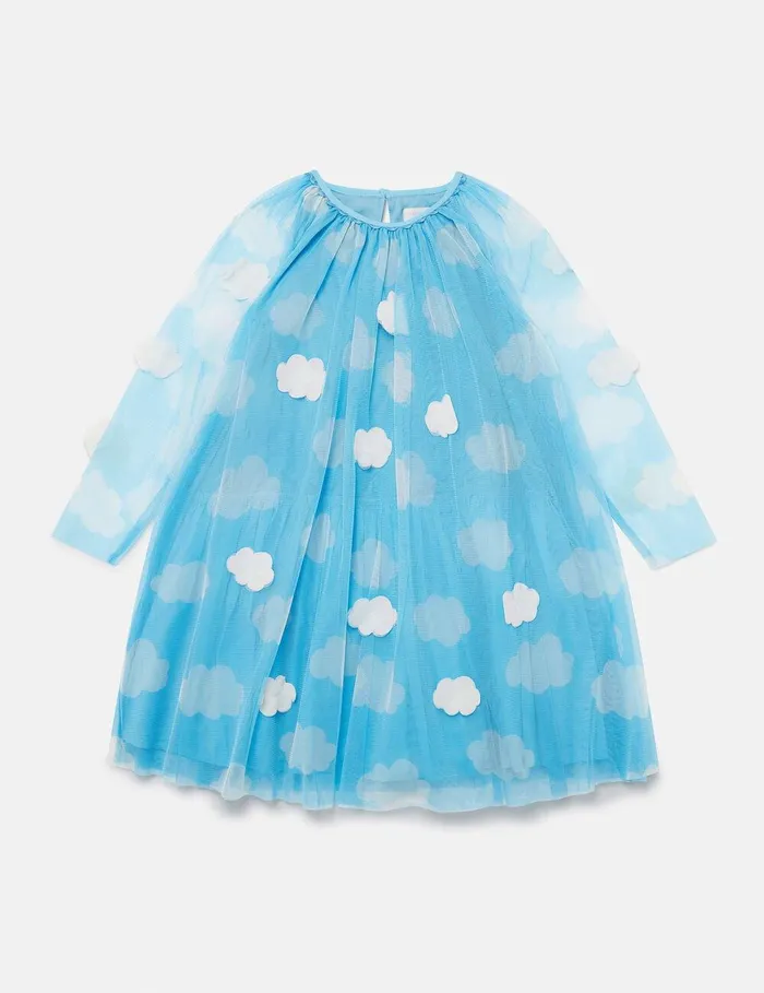 Stella McCartney Dresses and Jumpsuits Kids Cloud Appliqu LongSleeve Dress Blue And White Stella McCartney Dresses and Jumpsuits Kids Cloud Appliqu LongSleeve Dress Blue And White