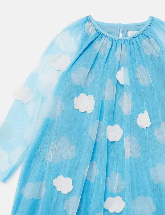 Stella McCartney Dresses and Jumpsuits Kids Cloud Appliqu LongSleeve Dress Blue And White Stella McCartney Dresses and Jumpsuits Kids Cloud Appliqu LongSleeve Dress Blue And White