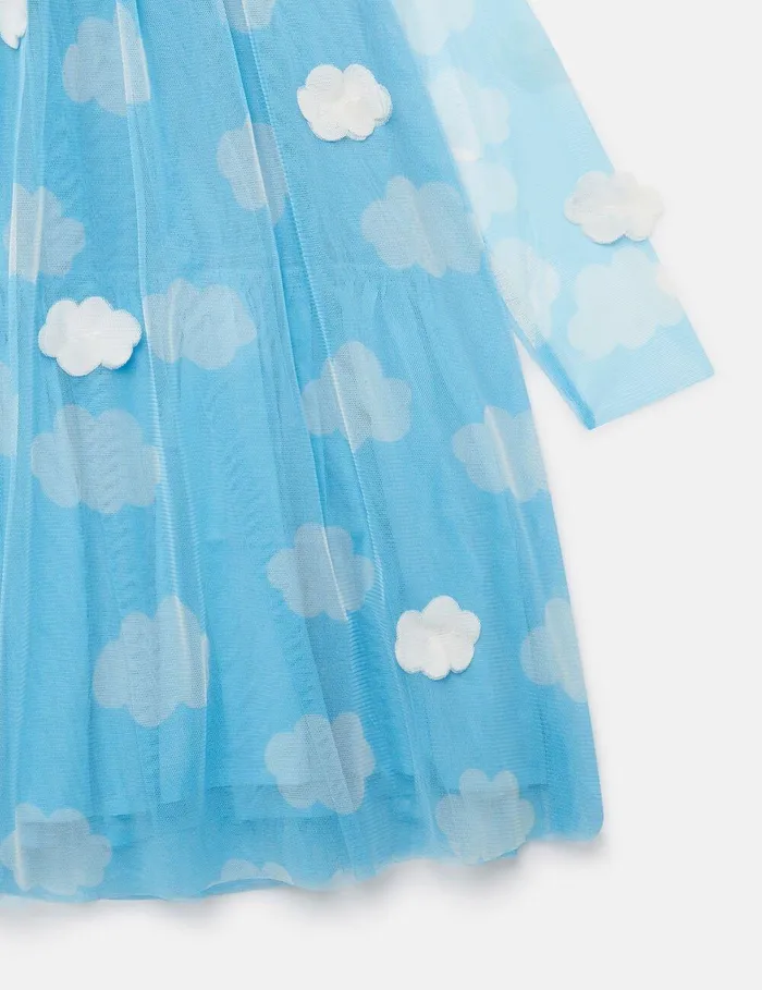 Stella McCartney Dresses and Jumpsuits Kids Cloud Appliqu LongSleeve Dress Blue And White Stella McCartney Dresses and Jumpsuits Kids Cloud Appliqu LongSleeve Dress Blue And White