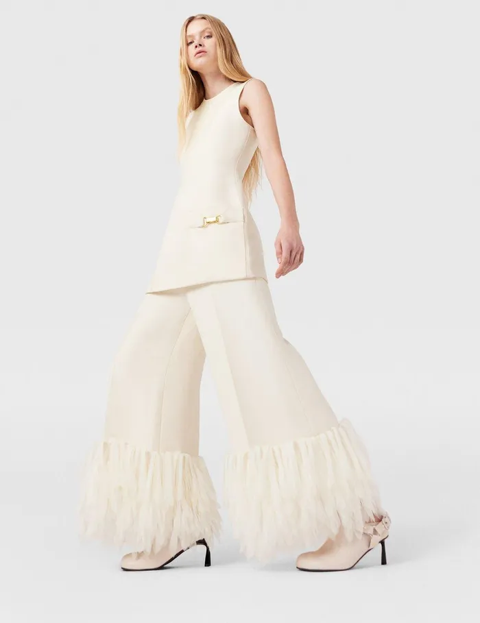 Stella McCartney Dresses Women ClaspEmbellished Sleeveless Mini Dress Cream White Stella McCartney Dresses Women ClaspEmbellished Sleeveless Mini Dress Cream White