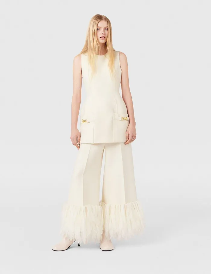 Stella McCartney Dresses Women ClaspEmbellished Sleeveless Mini Dress Cream White Stella McCartney Dresses Women ClaspEmbellished Sleeveless Mini Dress Cream White
