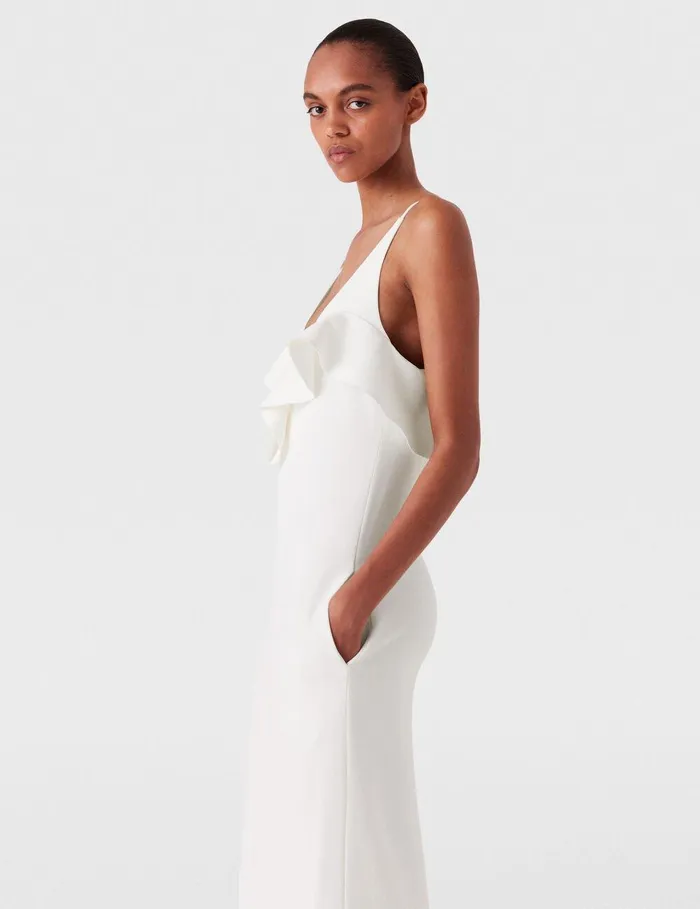 Stella McCartney Dresses Women Ruffle Tier VNeck Dress White Stella McCartney Dresses Women Ruffle Tier VNeck Dress White
