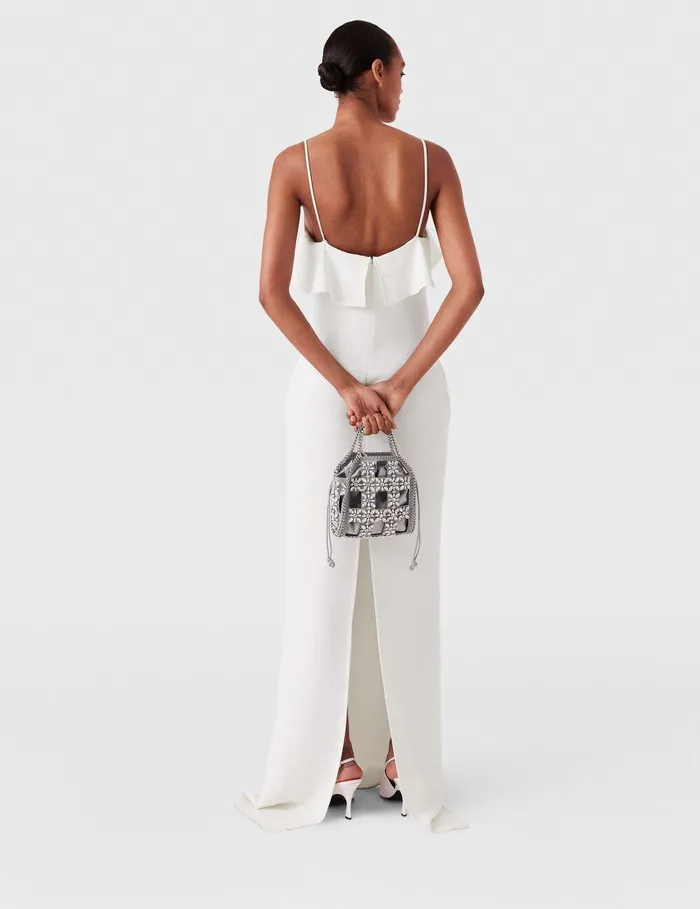 Stella McCartney Dresses Women Ruffle Tier VNeck Dress White Stella McCartney Dresses Women Ruffle Tier VNeck Dress White
