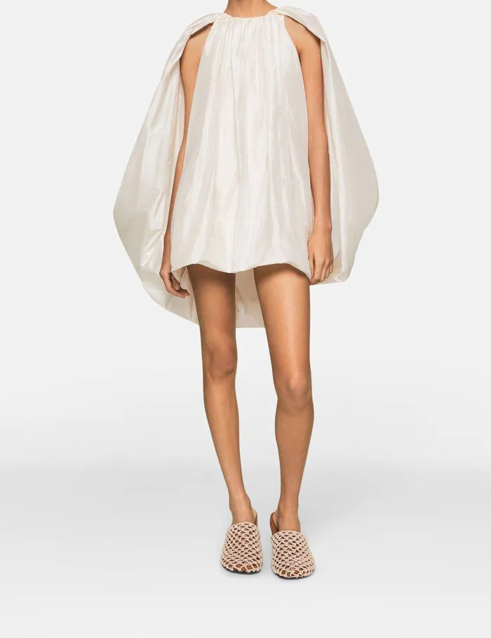 Stella McCartney Dresses Women Sleeveless Cape Mini Dress Pure White Stella McCartney Dresses Women Sleeveless Cape Mini Dress Pure White