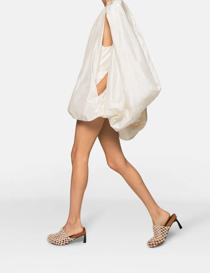 Stella McCartney Dresses Women Sleeveless Cape Mini Dress Pure White Stella McCartney Dresses Women Sleeveless Cape Mini Dress Pure White