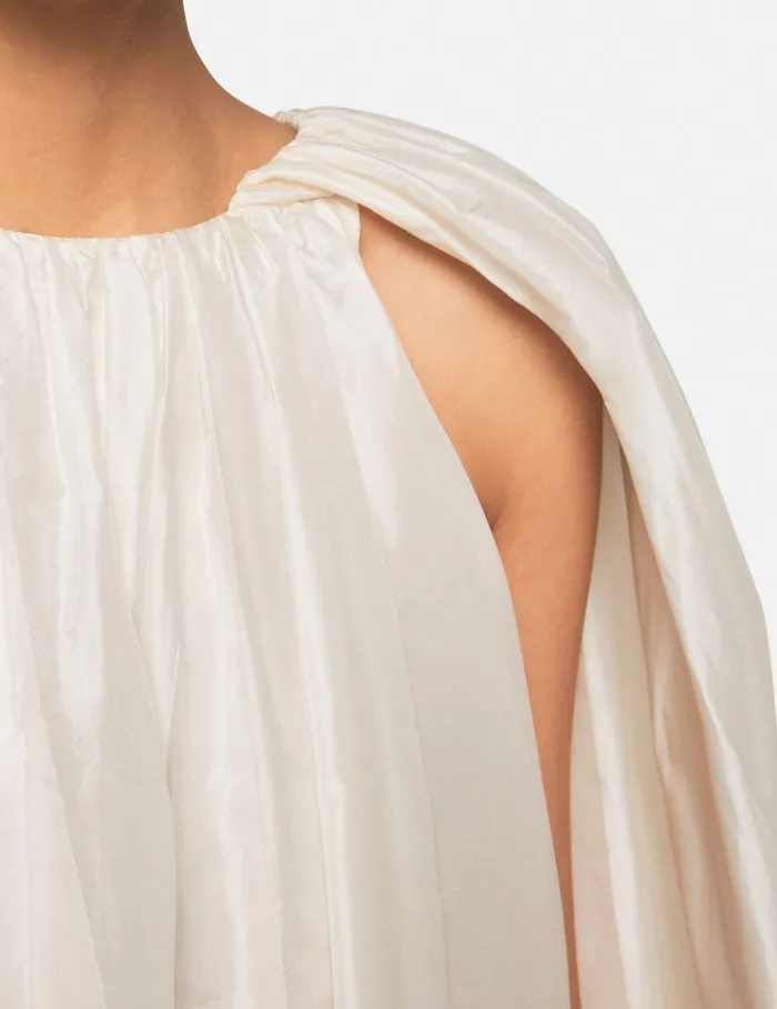 Stella McCartney Dresses Women Sleeveless Cape Mini Dress Pure White Stella McCartney Dresses Women Sleeveless Cape Mini Dress Pure White