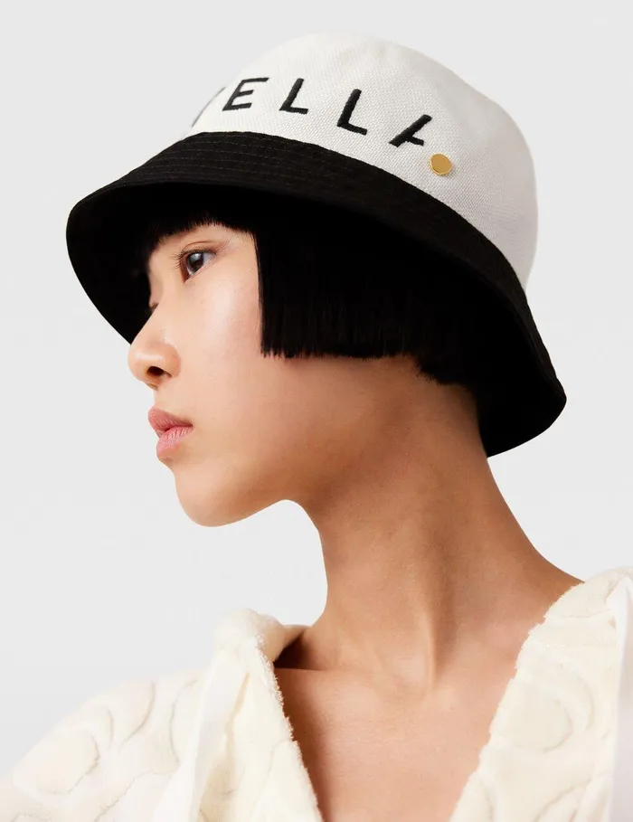 Stella McCartney Hats And Scarves Women Logo Monochrome Visor Natural Stella McCartney Hats And Scarves Women Logo Monochrome Visor Natural