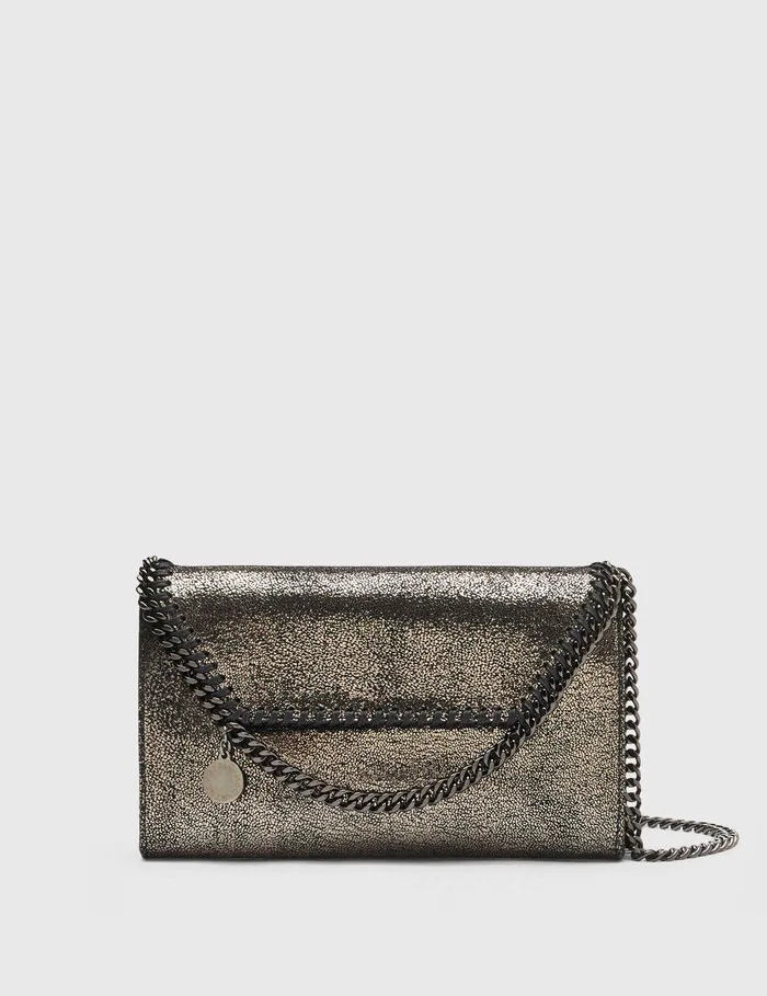 Stella McCartney Iconic Falabella Women Falabella Wallet Crossbody Bag Dark Grey Metallic Stella McCartney Iconic Falabella Women Falabella Wallet Crossbody Bag Dark Grey Metallic