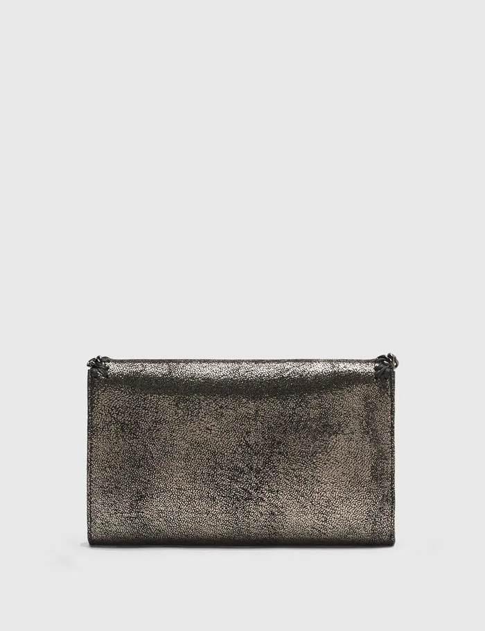 Stella McCartney Iconic Falabella Women Falabella Wallet Crossbody Bag Dark Grey Metallic Stella McCartney Iconic Falabella Women Falabella Wallet Crossbody Bag Dark Grey Metallic