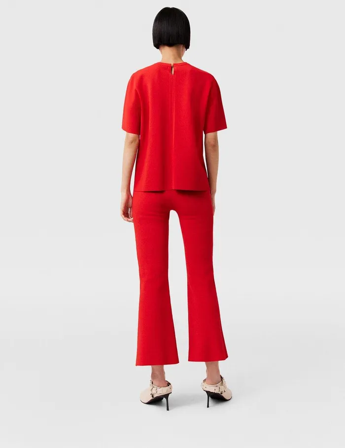 Stella McCartney Knitwear Women Boxy Short Sleeve Tshirt Lipstick Red Stella McCartney Knitwear Women Boxy Short Sleeve Tshirt Lipstick Red