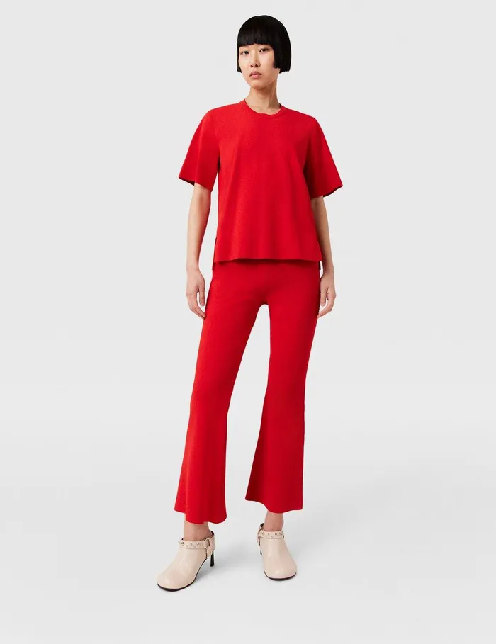 Stella McCartney Knitwear Women Boxy Short Sleeve Tshirt Lipstick Red Stella McCartney Knitwear Women Boxy Short Sleeve Tshirt Lipstick Red