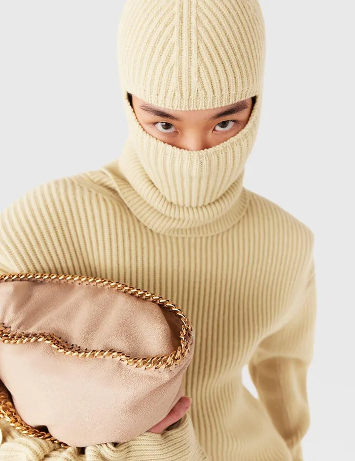 Stella McCartney Knitwear Women Ribbed Balaclava Lemon Yellow Stella McCartney Knitwear Women Ribbed Balaclava Lemon Yellow