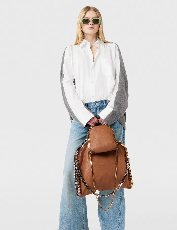 Stella McCartney Knitwear Women Shirting Details Long Sleeve Sweater Storm Grey Stella McCartney Knitwear Women Shirting Details Long Sleeve Sweater Storm Grey