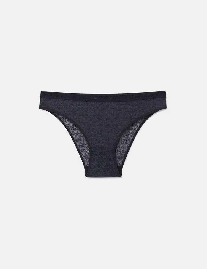 Stella McCartney Lingerie And Sleepwear Women Monogram Mesh Bikini Briefs Black