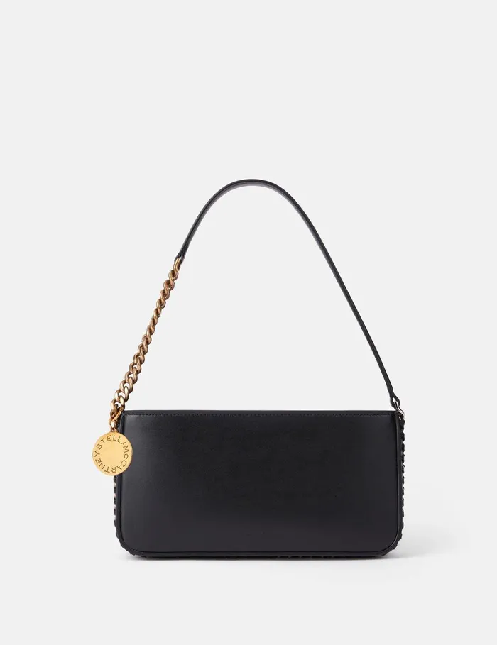 Stella McCartney Mini Bags And Clutches Women Frayme Baguette Shoulder Bag Pitch Black