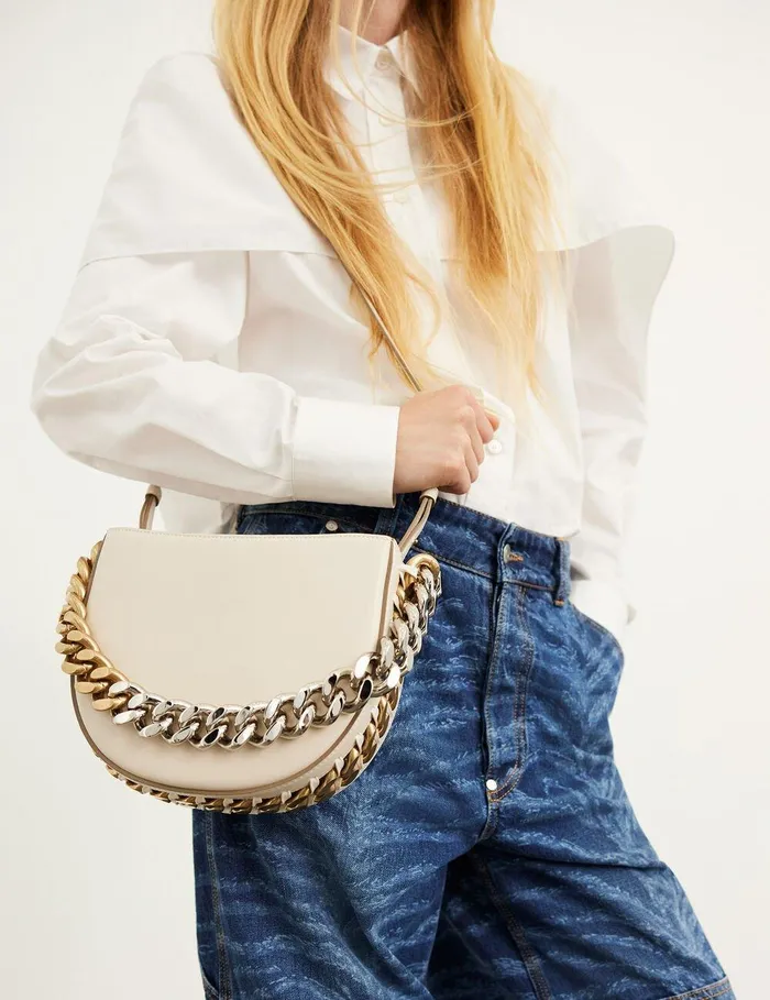 Stella McCartney Mini Bags And Clutches Women Frayme Small Shoulder Bag Pure White Stella McCartney Mini Bags And Clutches Women Frayme Small Shoulder Bag Pure White