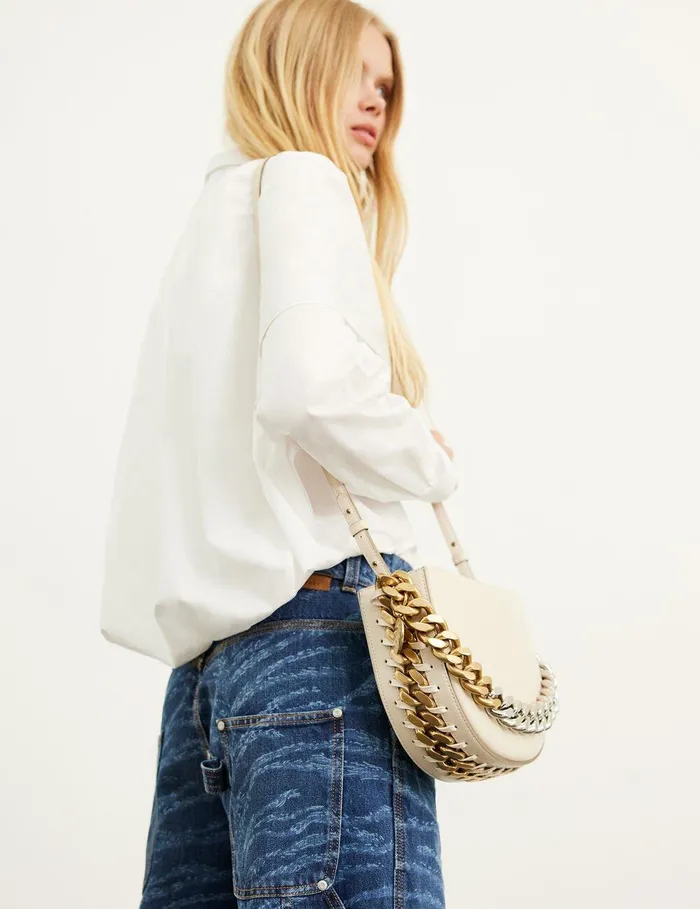 Stella McCartney Mini Bags And Clutches Women Frayme Small Shoulder Bag Pure White Stella McCartney Mini Bags And Clutches Women Frayme Small Shoulder Bag Pure White
