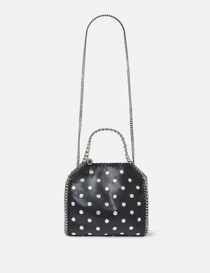 Stella McCartney Mini Bags And Clutches Women Studded Falabella Mini Tote Bag Black Stella McCartney Mini Bags And Clutches Women Studded Falabella Mini Tote Bag Black