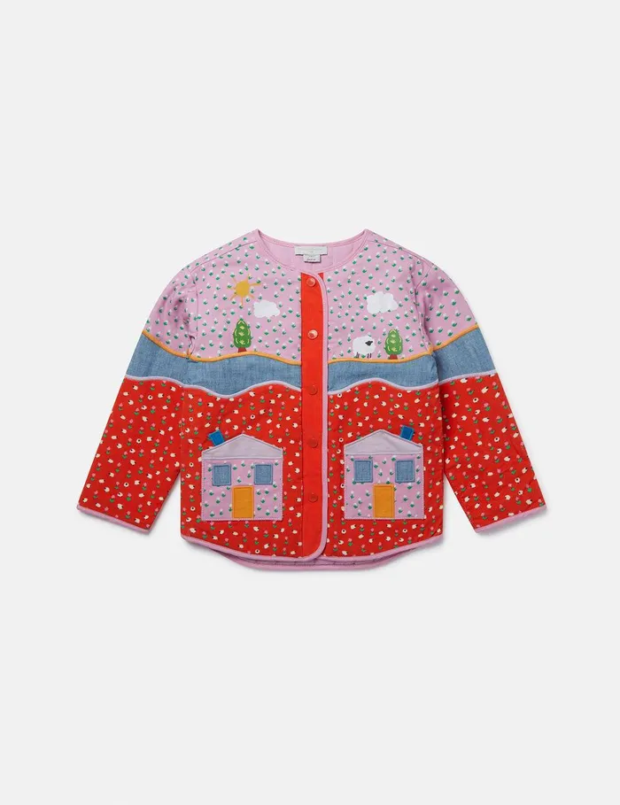 Stella McCartney Outerwear Kids Farmyard Appliqu Patchwork Jacket Multicolour Stella McCartney Outerwear Kids Farmyard Appliqu Patchwork Jacket Multicolour