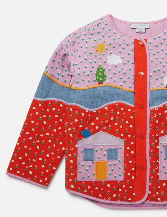Stella McCartney Outerwear Kids Farmyard Appliqu Patchwork Jacket Multicolour Stella McCartney Outerwear Kids Farmyard Appliqu Patchwork Jacket Multicolour