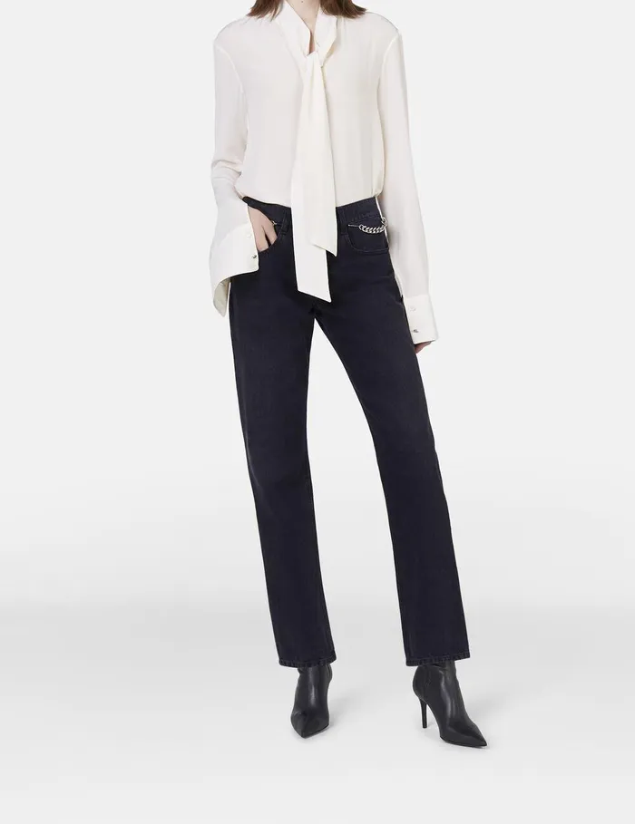 Stella McCartney Pants And Shorts Women Falabella Slim Leg Jeans Black Stella McCartney Pants And Shorts Women Falabella Slim Leg Jeans Black