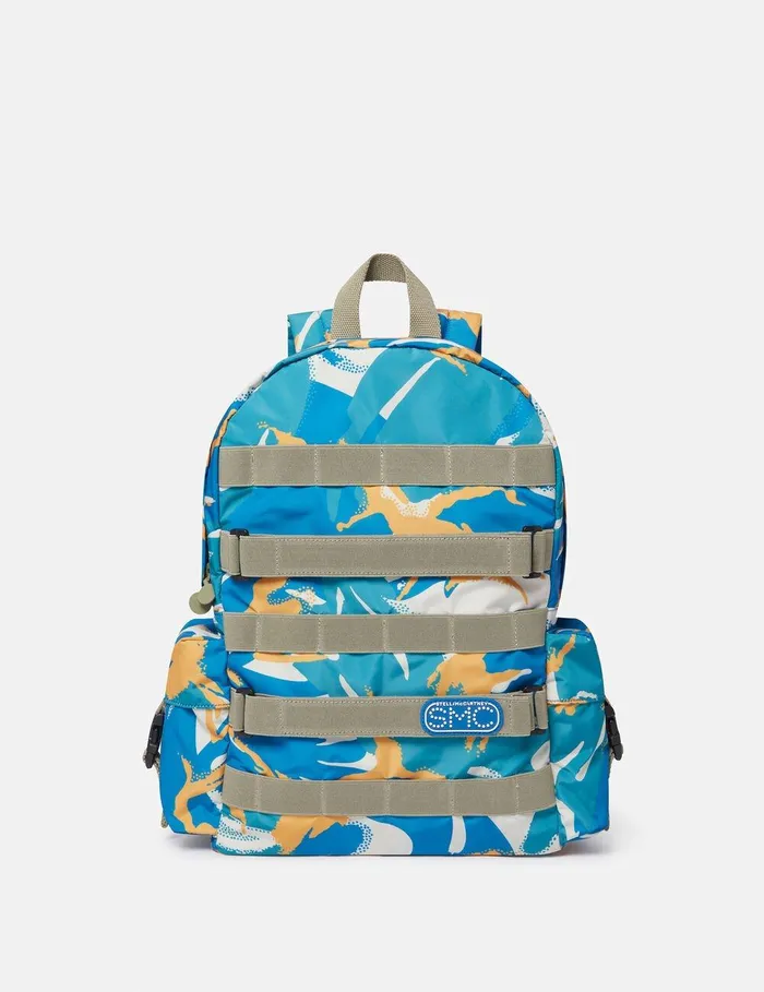 Stella McCartney Shoes And Accessories Kids Camouflage Pattern Backpack Blue