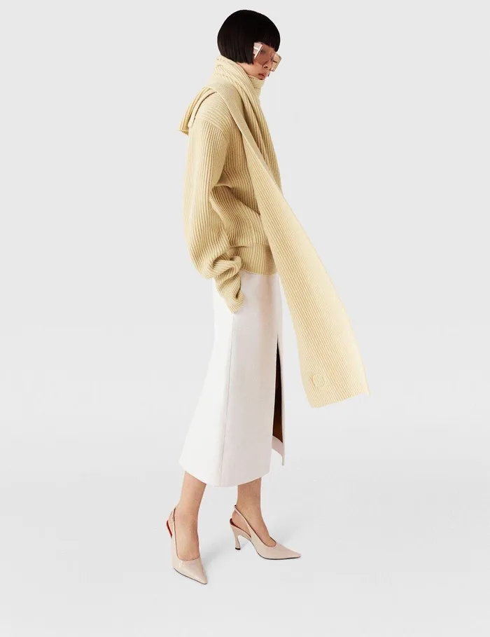 Stella McCartney Skirts Women Crackled Finish Midi Skirt Pure White Stella McCartney Skirts Women Crackled Finish Midi Skirt Pure White